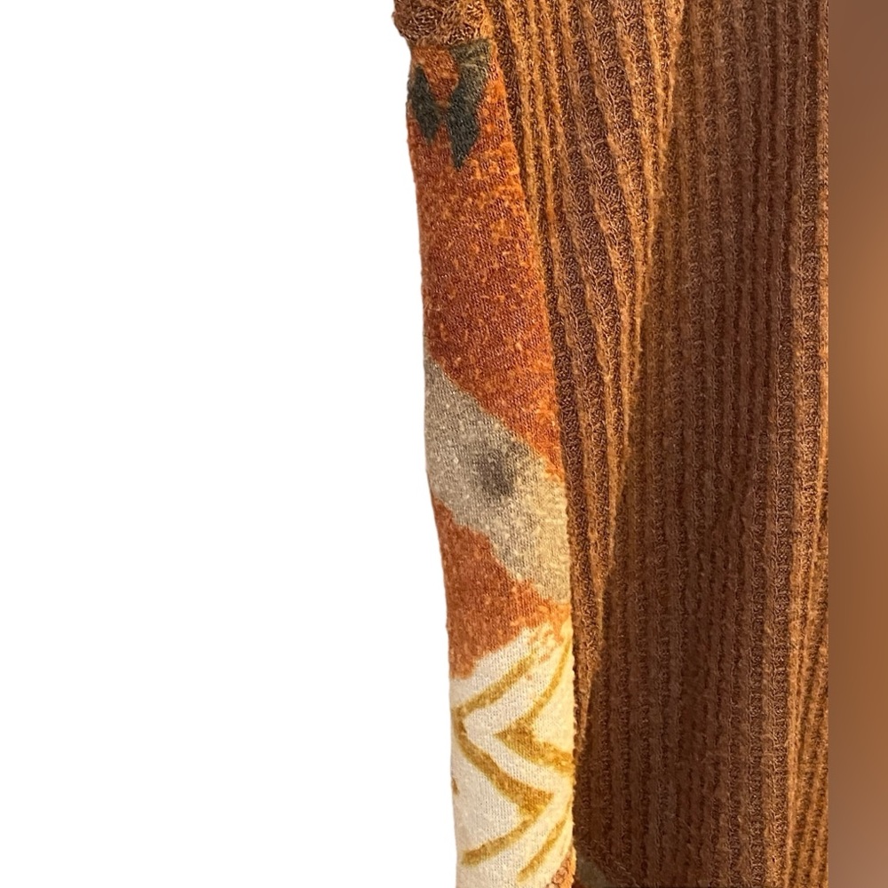 Peach Oversized Long Sleeve Waffle Top - Picture 6 of 9